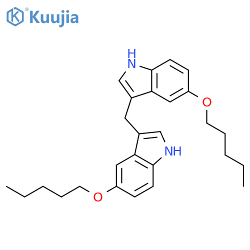 1H-Indole, 3,3'-methylenebis[5-(pentyloxy)- structure