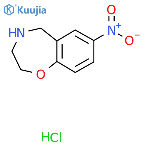 7-Nitro-2,3,4,5-tetrahydro-1,4-benzoxazepine hydrochloride structure