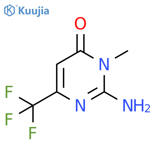 2-amino-3-methyl-6-(trifluoromethyl)-3,4-dihydropyrimidin-4-one structure