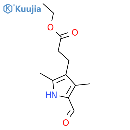 1H-Pyrrole-3-propanoicacid, 5-formyl-2,4-dimethyl-, ethyl ester structure