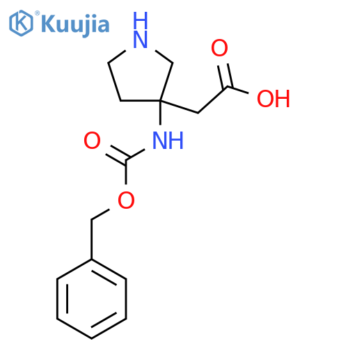 2-(3-{(benzyloxy)carbonylamino}pyrrolidin-3-yl)acetic acid structure