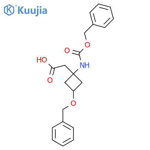 2-3-(benzyloxy)-1-{(benzyloxy)carbonylamino}cyclobutylacetic acid structure