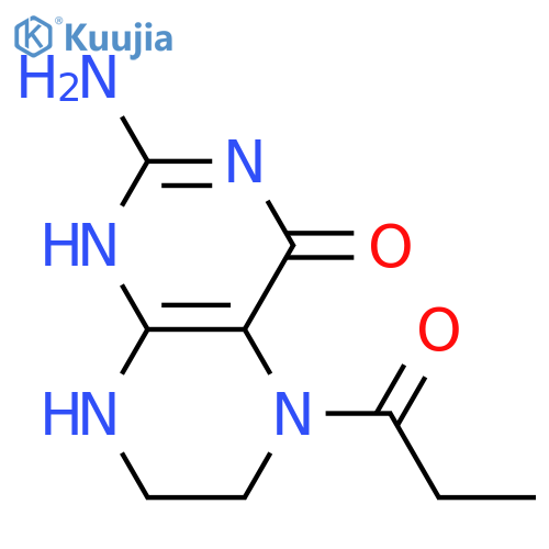 2-Amino-5,6,7,8-tetrahydro-4(3H)-pteridinone; N5-Propanoyl structure