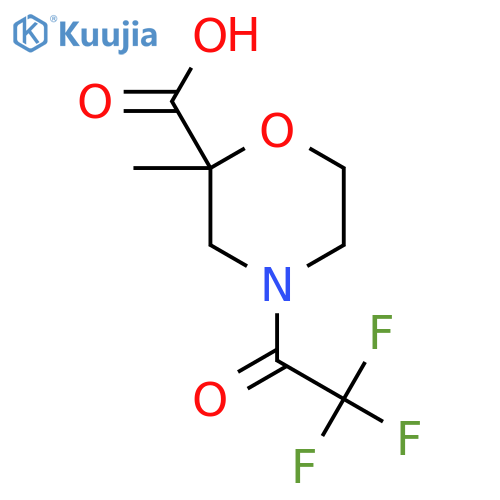 2-Methyl-4-(trifluoroacetyl)morpholine-2-carboxylic acid structure