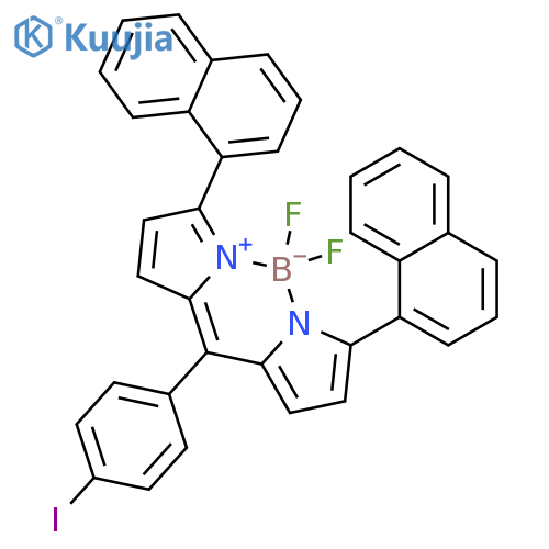 4,4-Difluoro-8-(4’-iodophenyl)-1,7-bis-(1’-napthyl)-4-bora-3α,4α-diaza-s-indacene structure