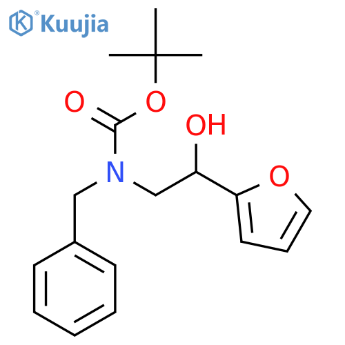 tert-butyl N-benzyl-N-[2-(furan-2-yl)-2-hydroxyethyl]carbamate structure