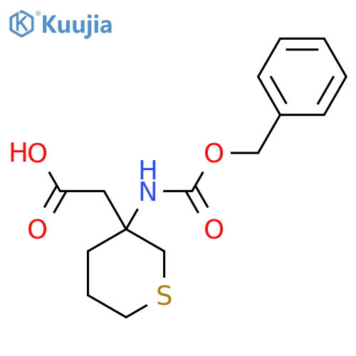 2-(3-{(benzyloxy)carbonylamino}thian-3-yl)acetic acid structure