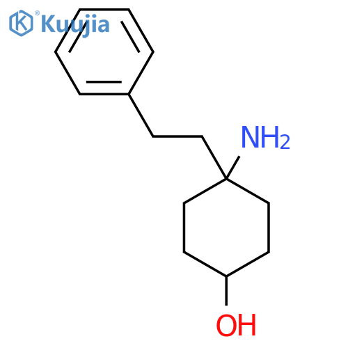 4-amino-4-(2-phenylethyl)cyclohexan-1-ol structure