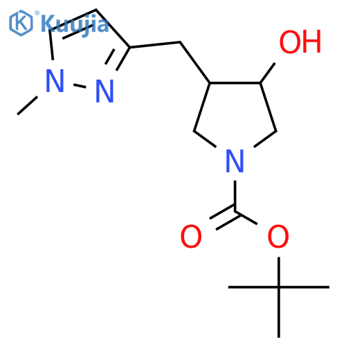 tert-butyl 3-hydroxy-4-(1-methyl-1H-pyrazol-3-yl)methylpyrrolidine-1-carboxylate structure