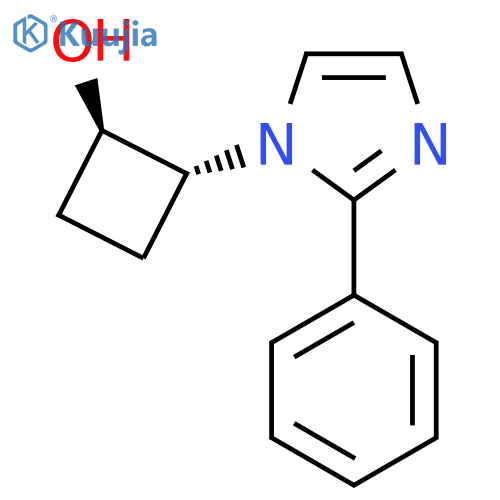 trans-2-(2-Phenyl-1H-imidazol-1-yl)cyclobutan-1-ol structure