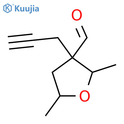 2,5-dimethyl-3-(prop-2-yn-1-yl)oxolane-3-carbaldehyde structure