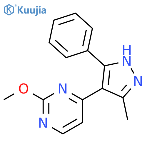 Pyrimidine, 2-methoxy-4-(3-methyl-5-phenyl-1H-pyrazol-4-yl)- structure