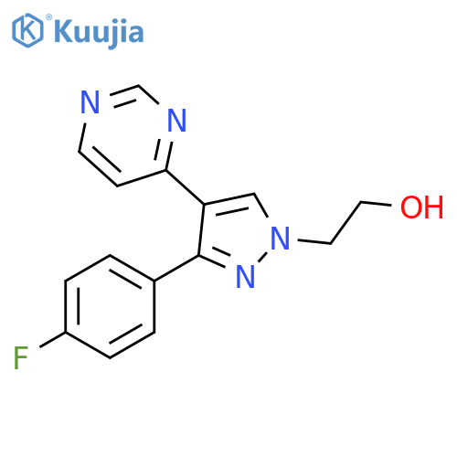1H-Pyrazole-1-ethanol, 3-(4-fluorophenyl)-4-(4-pyrimidinyl)- structure