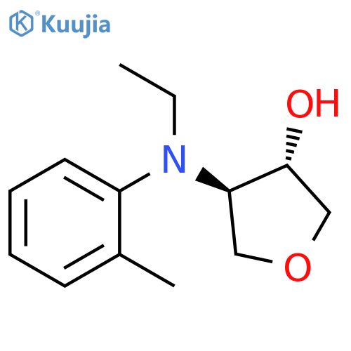 trans-4-[ethyl(2-methylphenyl)amino]oxolan-3-ol structure