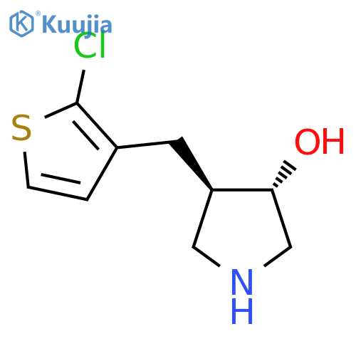 rac-(3R,4S)-4-(2-chlorothiophen-3-yl)methylpyrrolidin-3-ol structure
