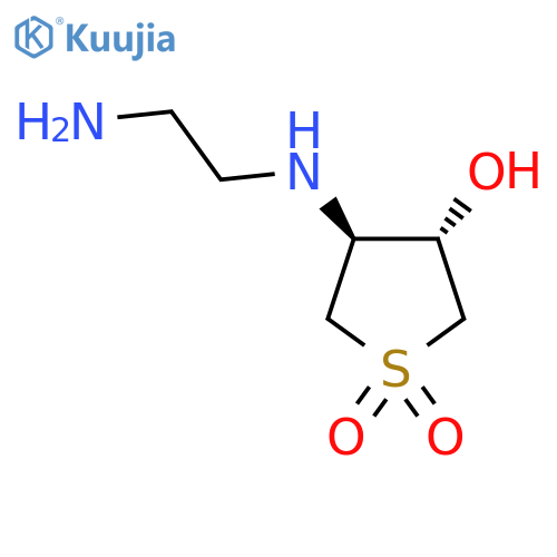 trans-3-(2-aminoethyl)amino-4-hydroxy-1lambda6-thiolane-1,1-dione structure