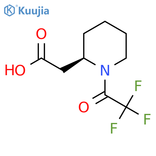 2-[(2R)-1-(trifluoroacetyl)piperidin-2-yl]acetic acid structure
