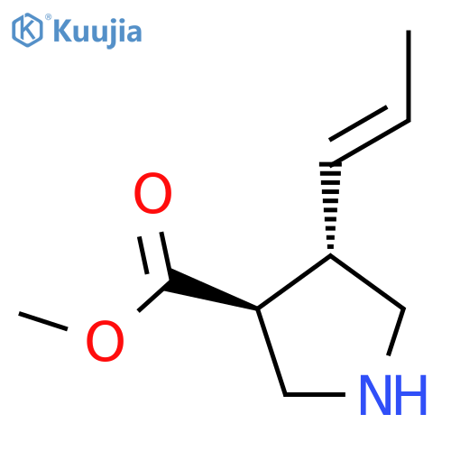 rac-methyl (3R,4R)-4-(1E)-prop-1-en-1-ylpyrrolidine-3-carboxylate structure