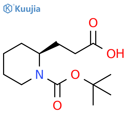 3-(2S)-1-(tert-butoxy)carbonylpiperidin-2-ylpropanoic acid structure
