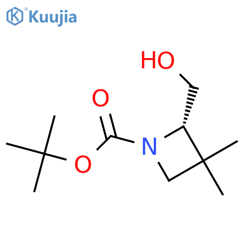 tert-butyl (2S)-2-(hydroxymethyl)-3,3-dimethylazetidine-1-carboxylate structure
