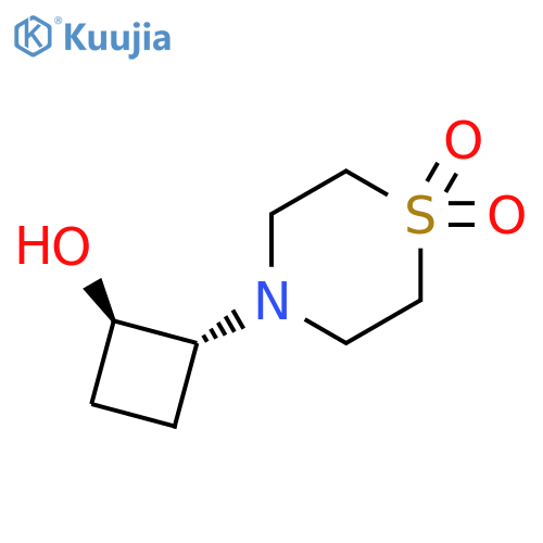 4-(1R,2R)-2-Hydroxycyclobutyl-1lambda6-thiomorpholine-1,1-dione structure