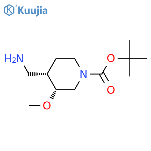 tert-butyl (3R,4S)-4-(aminomethyl)-3-methoxypiperidine-1-carboxylate structure