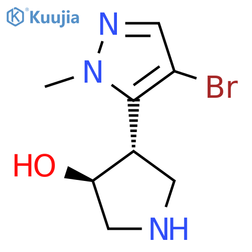 rac-(3R,4R)-4-(4-bromo-1-methyl-1H-pyrazol-5-yl)pyrrolidin-3-ol structure