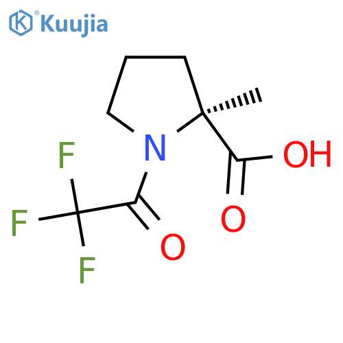 (2S)-2-methyl-1-(trifluoroacetyl)pyrrolidine-2-carboxylic acid structure