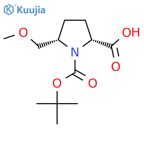1-(tert-butoxy)carbonyl-5-(methoxymethyl)pyrrolidine-2-carboxylic acid structure