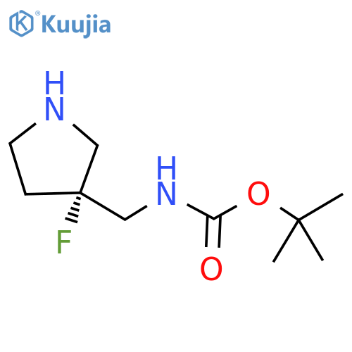tert-butyl N-{[(3R)-3-fluoropyrrolidin-3-yl]methyl}carbamate structure