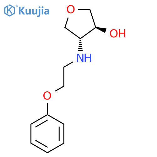 trans-4-[(2-phenoxyethyl)amino]oxolan-3-ol structure