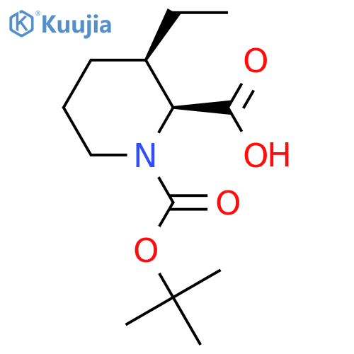 1,2-Piperidinedicarboxylic acid, 3-ethyl-, 1-(1,1-dimethylethyl) ester, (2S,3R)- structure