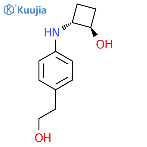 trans-2-{[4-(2-Hydroxyethyl)phenyl]amino}cyclobutan-1-ol structure