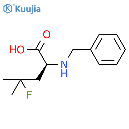 (2S)-2-(benzylamino)-4-fluoro-4-methyl-pentanoic acid structure