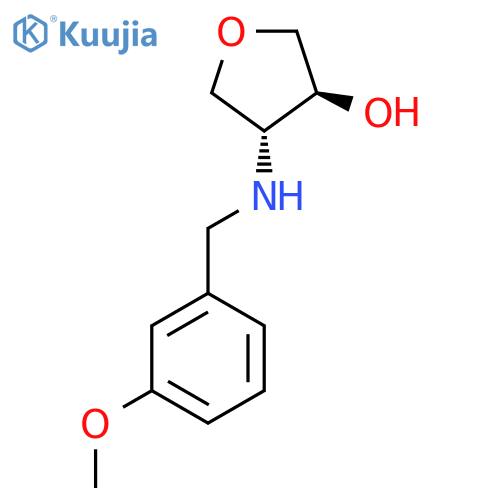 trans-4-{(3-methoxyphenyl)methylamino}oxolan-3-ol structure