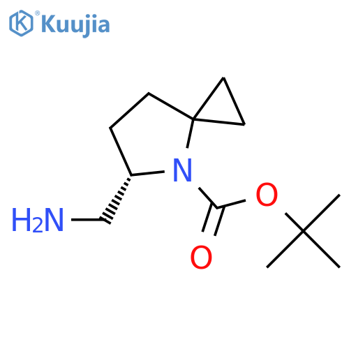 tert-butyl (S)-5-(aminomethyl)-4-azaspiro[2.4]heptane-4-carboxylate structure