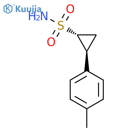 rac-(1R,2S)-2-(4-methylphenyl)cyclopropane-1-sulfonamide structure