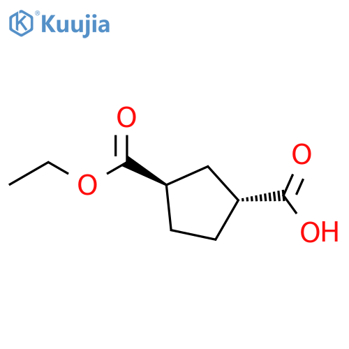 1,3-Cyclopentanedicarboxylic acid, 1-ethyl ester, (1R,3R)- structure