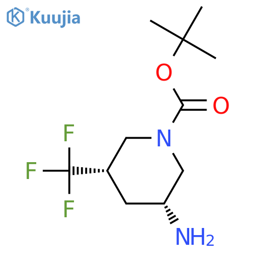 tert-butyl (3R,5S)-3-amino-5-(trifluoromethyl)piperidine-1-carboxylate structure