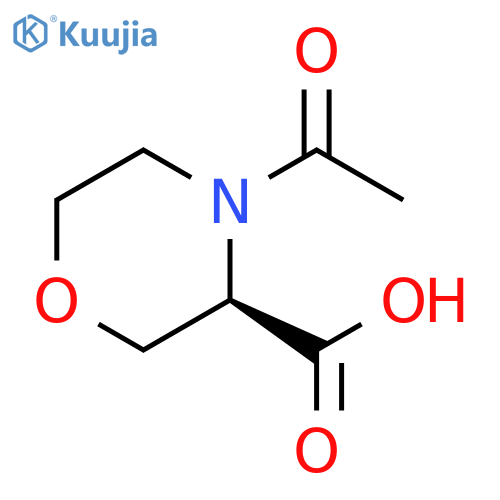 (3R)-4-acetylmorpholine-3-carboxylic acid structure