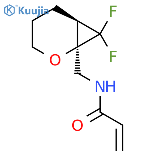 rac-N-{(1R,6R)-7,7-difluoro-2-oxabicyclo4.1.0heptan-1-ylmethyl}prop-2-enamide structure
