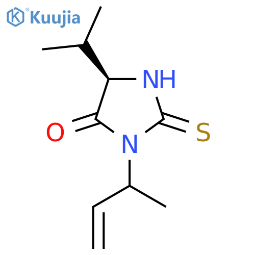 (5R)-3-(but-3-en-2-yl)-5-(propan-2-yl)-2-sulfanylideneimidazolidin-4-one structure