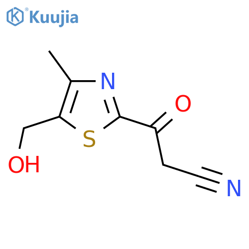 3-5-(hydroxymethyl)-4-methyl-1,3-thiazol-2-yl-3-oxopropanenitrile structure