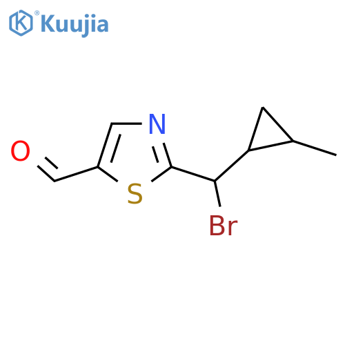 2-bromo(2-methylcyclopropyl)methyl-1,3-thiazole-5-carbaldehyde structure