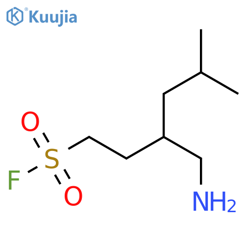 3-(aminomethyl)-5-methylhexane-1-sulfonyl fluoride structure
