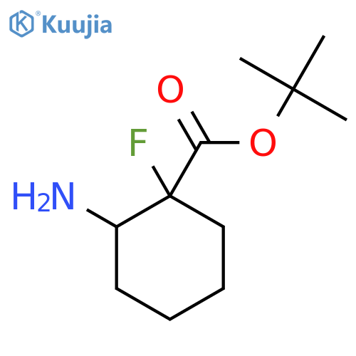 tert-butyl 2-amino-1-fluorocyclohexane-1-carboxylate structure