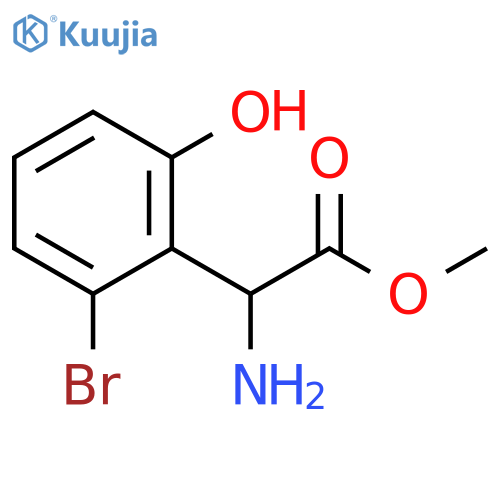 Benzeneacetic acid, α-amino-2-bromo-6-hydroxy-, methyl ester structure