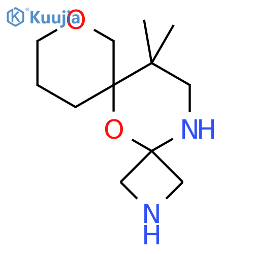 12,12-dimethyl-5,8-dioxa-2,14-diazadispiro3.1.5^{6}.3^{4}tetradecane structure