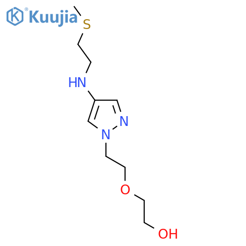2-2-(4-{2-(methylsulfanyl)ethylamino}-1H-pyrazol-1-yl)ethoxyethan-1-ol structure