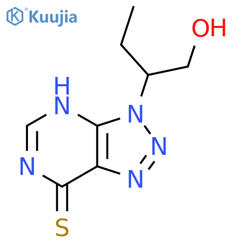 2-{7-sulfanyl-3H-1,2,3triazolo4,5-dpyrimidin-3-yl}butan-1-ol structure